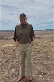 Knit Pick Throw Sweater - Khaki