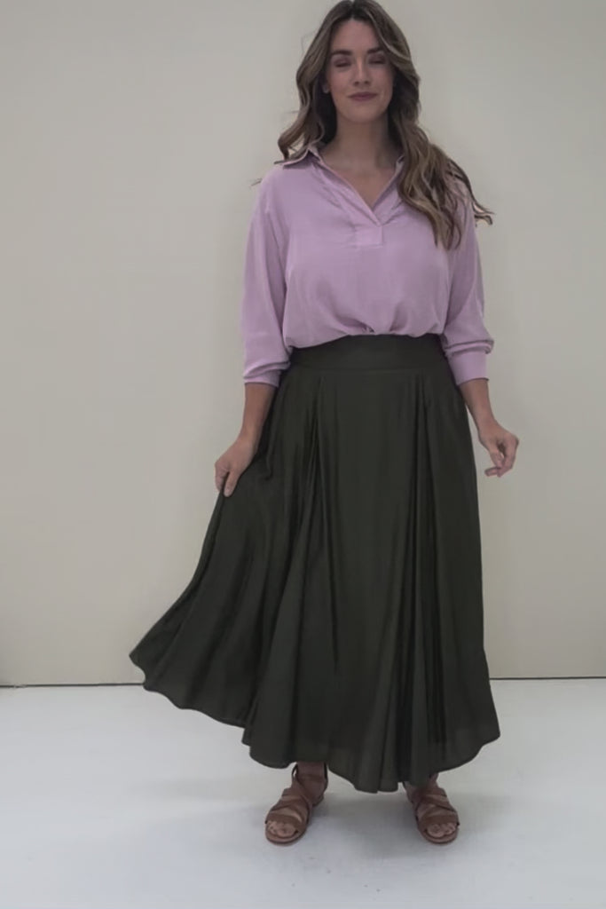 Belle Easy Wear Every Wear Skirt – Khaki