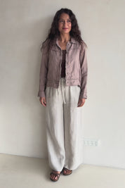 Linen Relaxed Jacket – Latte