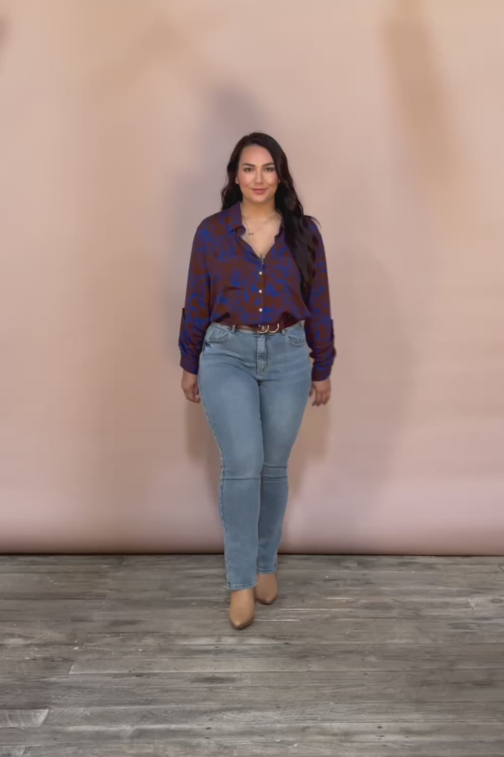 Belle Luxe Ecovero Printed Shirt - Cobaltcoco