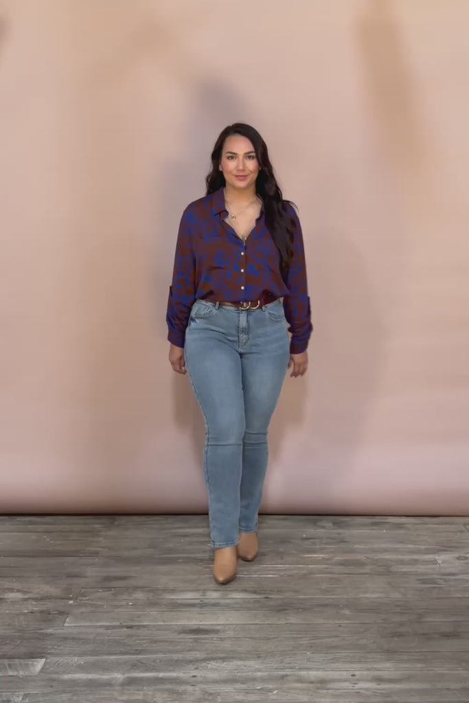 Belle Luxe Ecovero Printed Shirt - Cobaltcoco