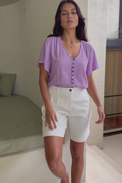 Need You In My Life Shorts - White