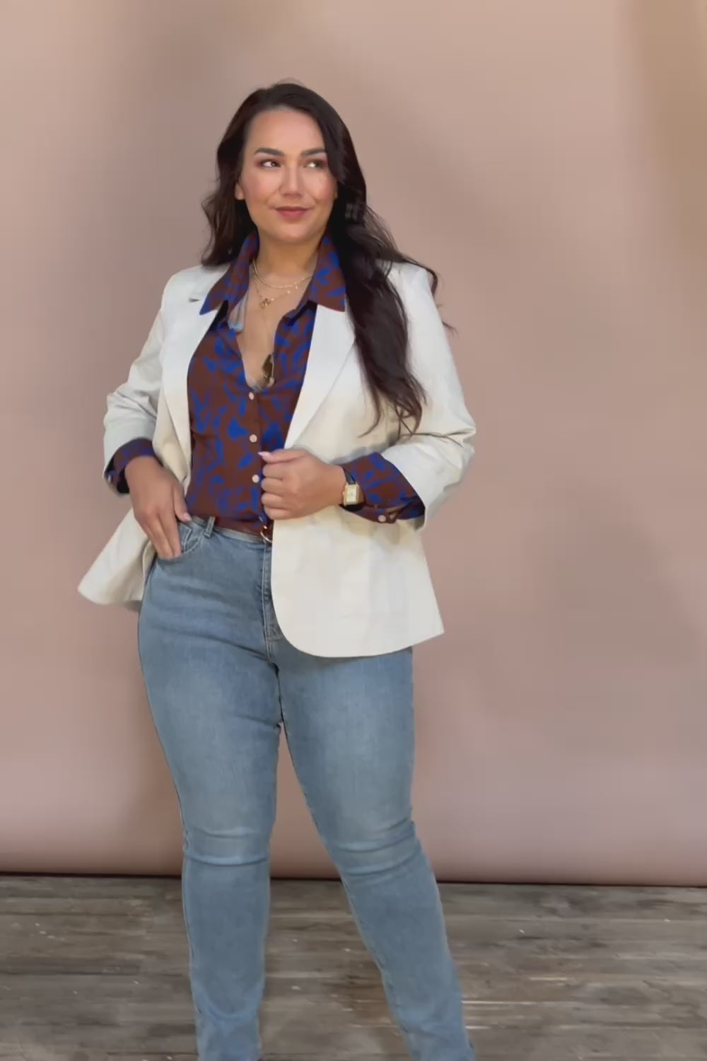 Belle Cotton Comfort Blazer - Stone