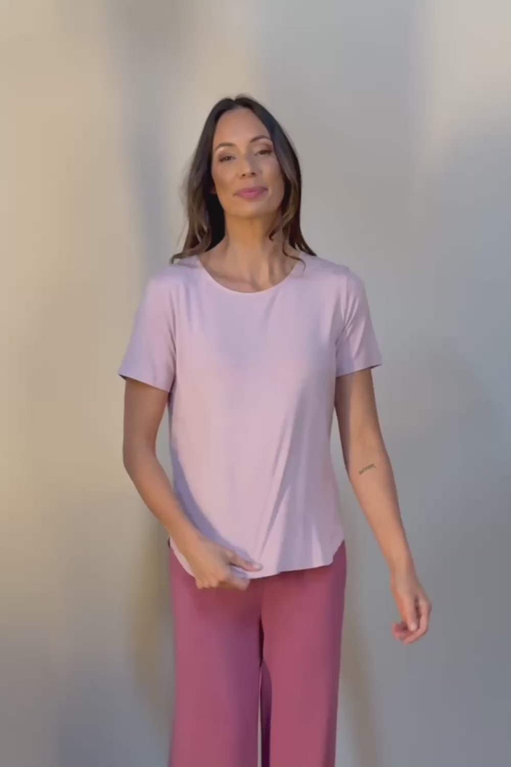 The Pack & Go Luxe Bamboo Tee - Roseblush