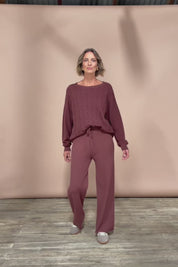 Samira Knit Pant - Mahogany