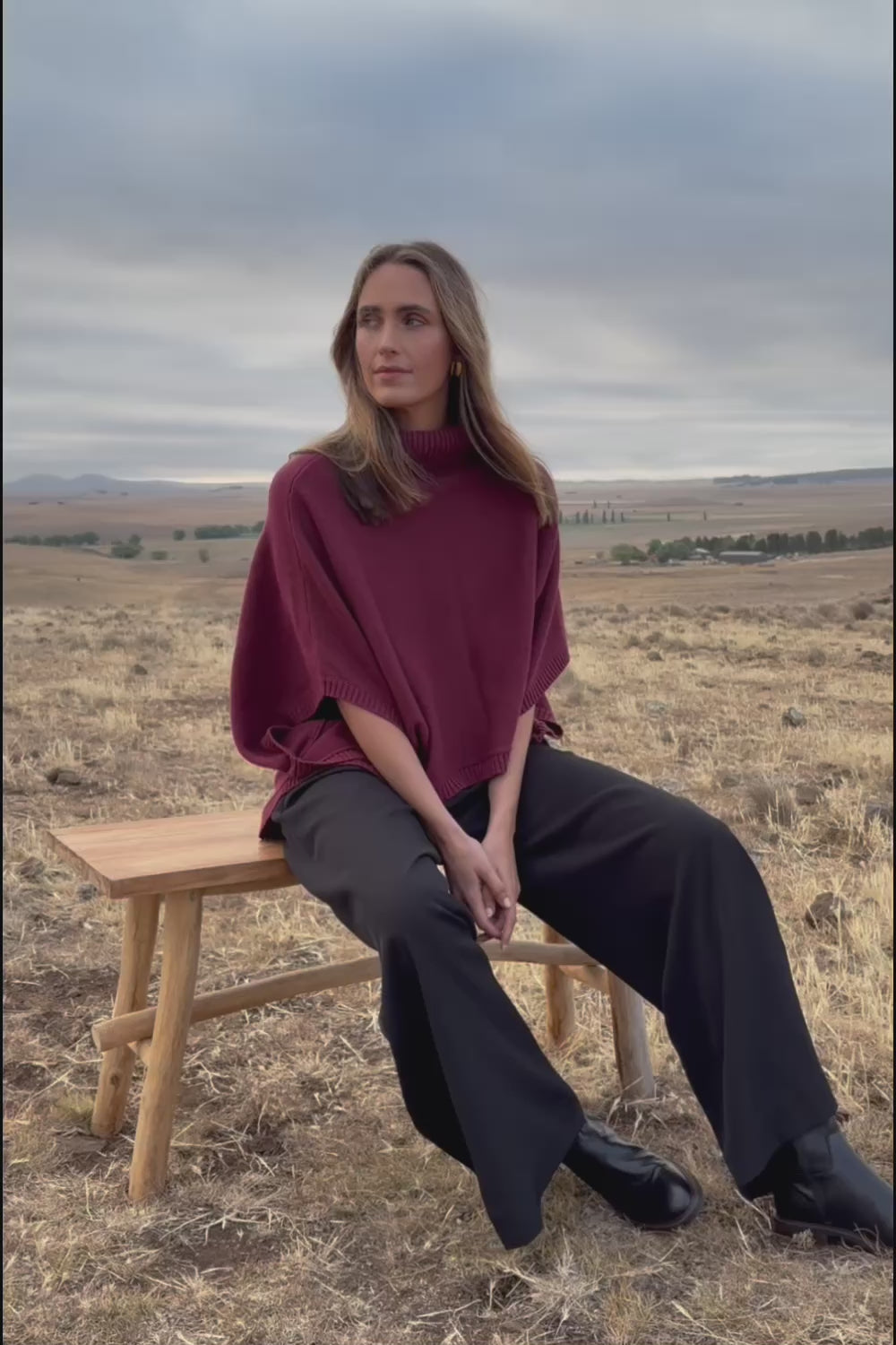 Knit Pick Throw Sweater - Wine