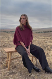 Knit Pick Throw Sweater - Wine