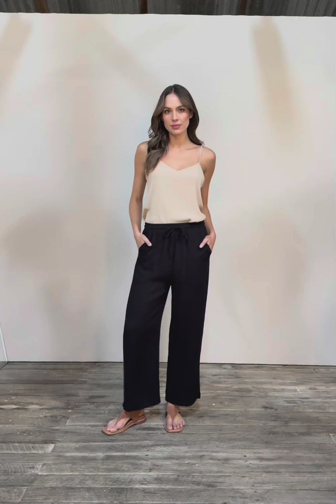 The Must Have Linen Look Pull on Pant - Black