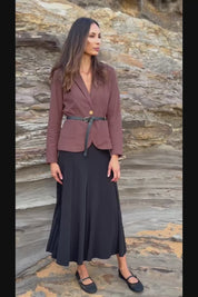 Cotton Linen Blazer - Chocolate