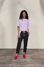 Fundamental Winona Stripe Cotton Tee - Redwhite