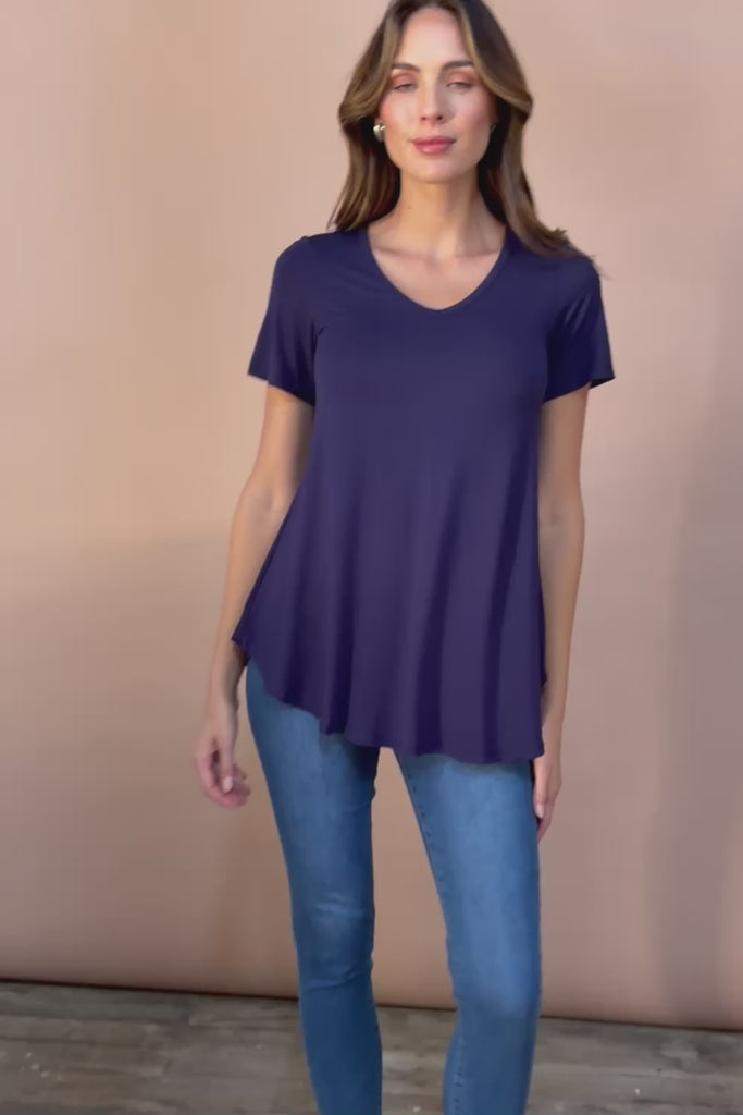 Softly Swinging Bamboo Tee - Navy