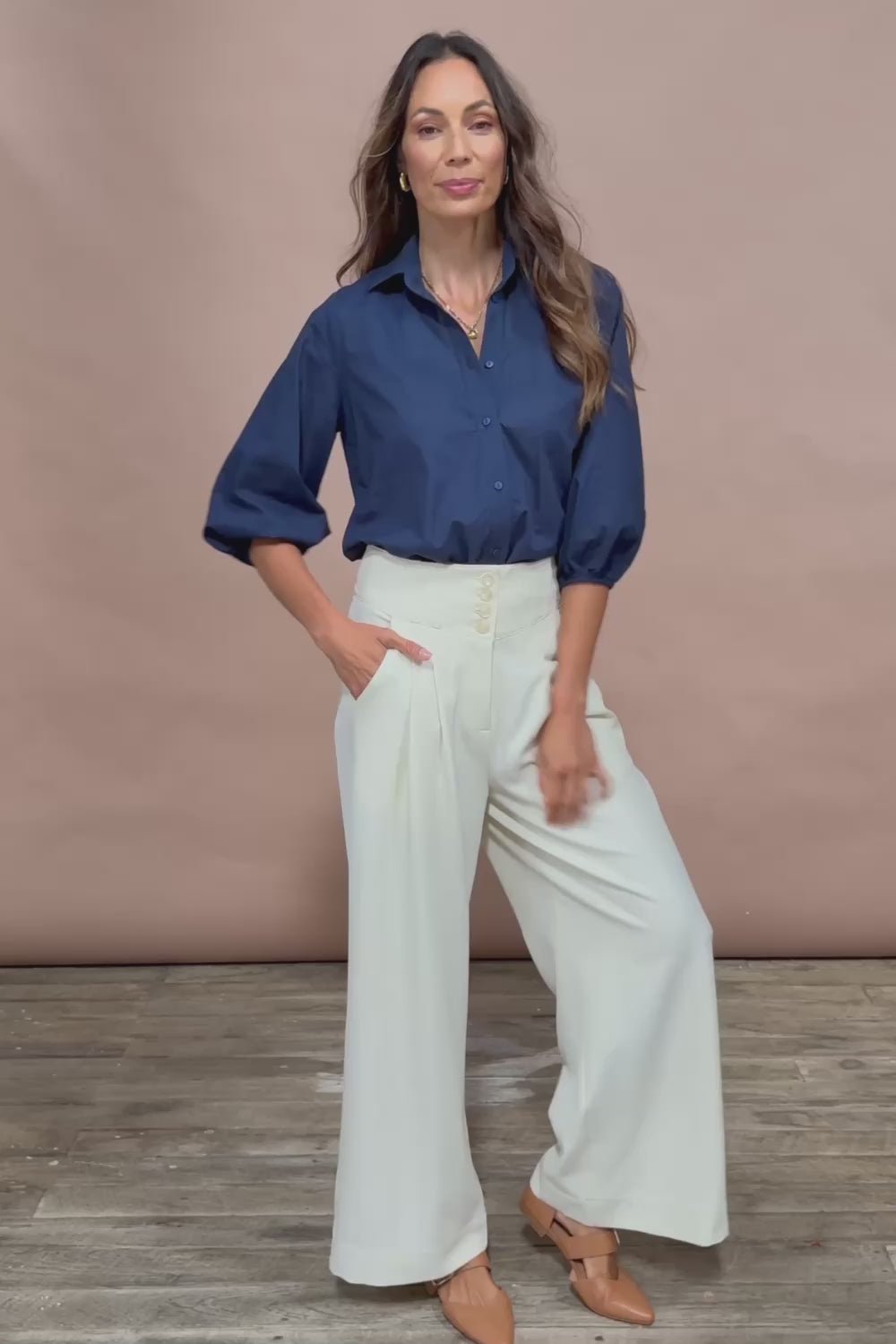 High Flying Wide Leg Pants - Cream