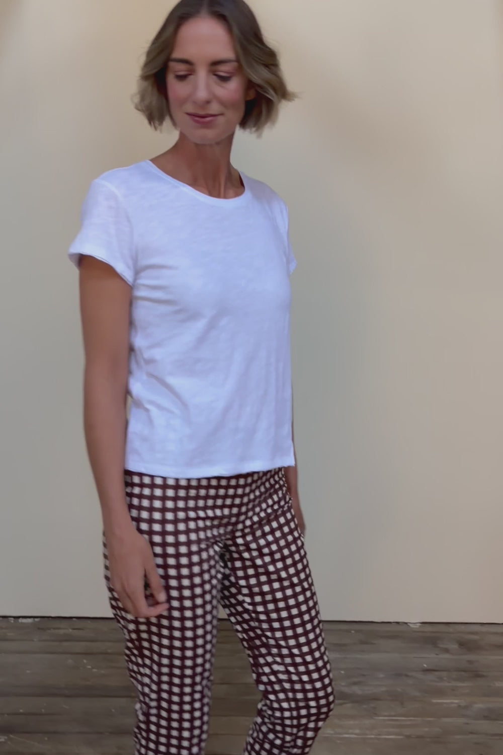 Fuss Free Cotton Blend Taper Capri Trapeze Pant – Checkit