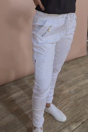 Harlow Cargo Jogger - White