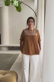 Secret Garden Cotton Blouse - Clay