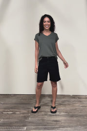 Elements Manly Cotton Vee Tee - Khaki