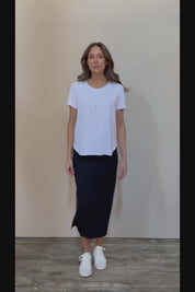 The Pack & Go Luxe Bamboo Pull On Maxi Skirt - Black