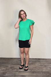 Ruffle Sleeve Top – Mint