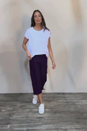 The Everyday Cropped Cargo Pant - Grape