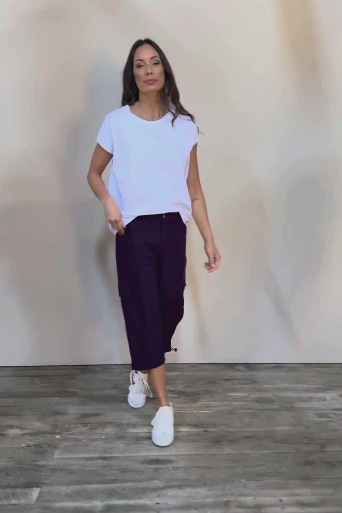 The Everyday Cropped Cargo Pant - Grape