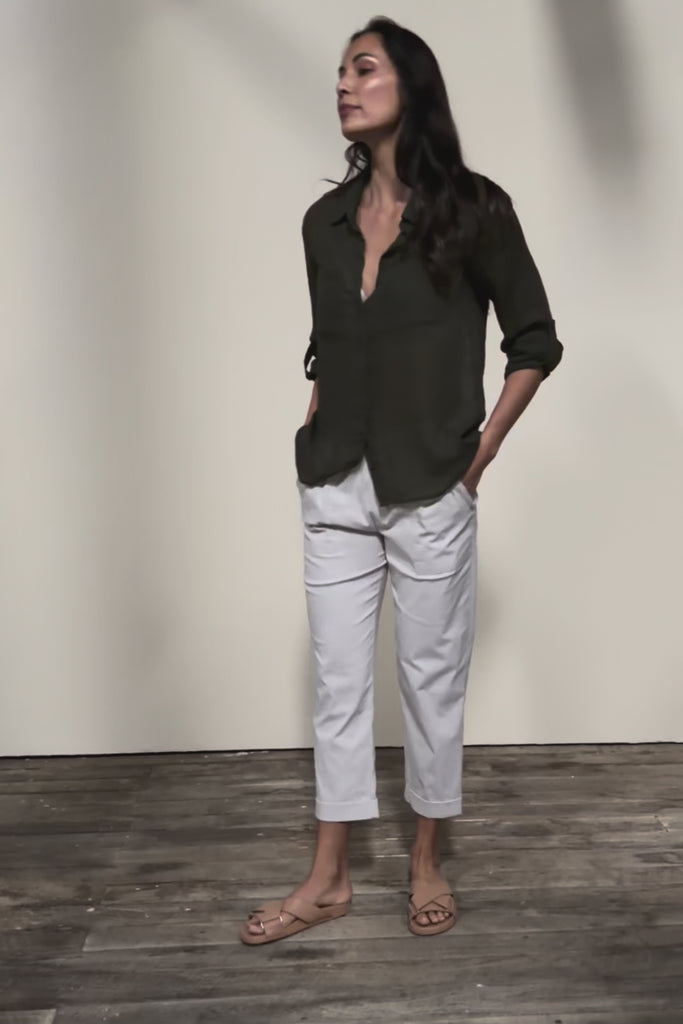 The Elastic Waist Pull On Patch Pocket Pant – Pummice