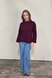 Cotton Wool Cashmere Jumper – Burgundy