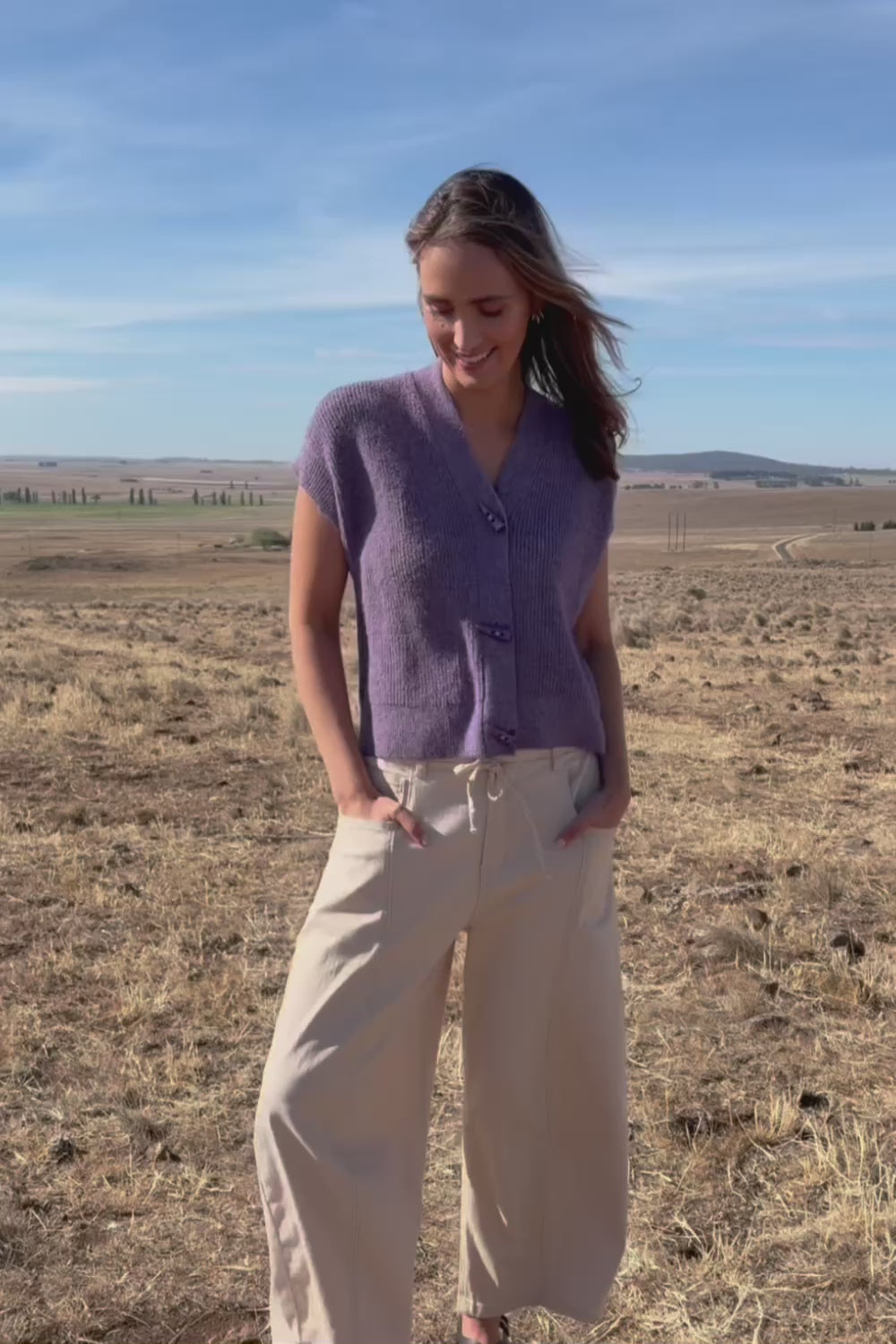 Found My Friend Recycled Knit Sleeveless Cardi - Lavender