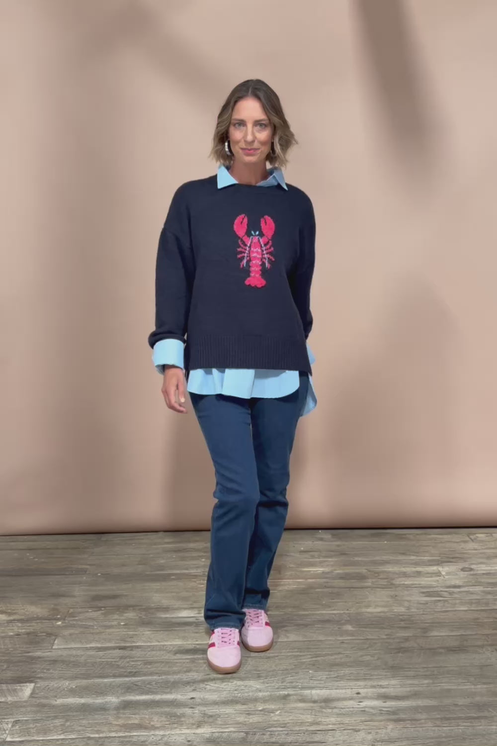 Lobster Intersaid Knit - Navy