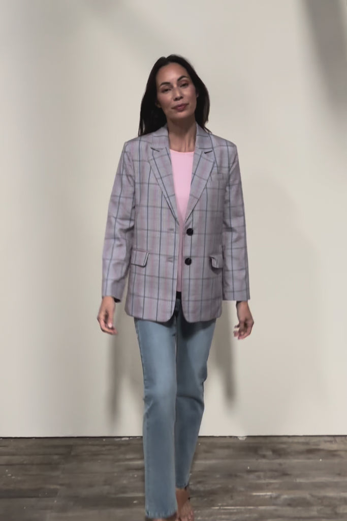 The Summer Check Blazer – Greypink
