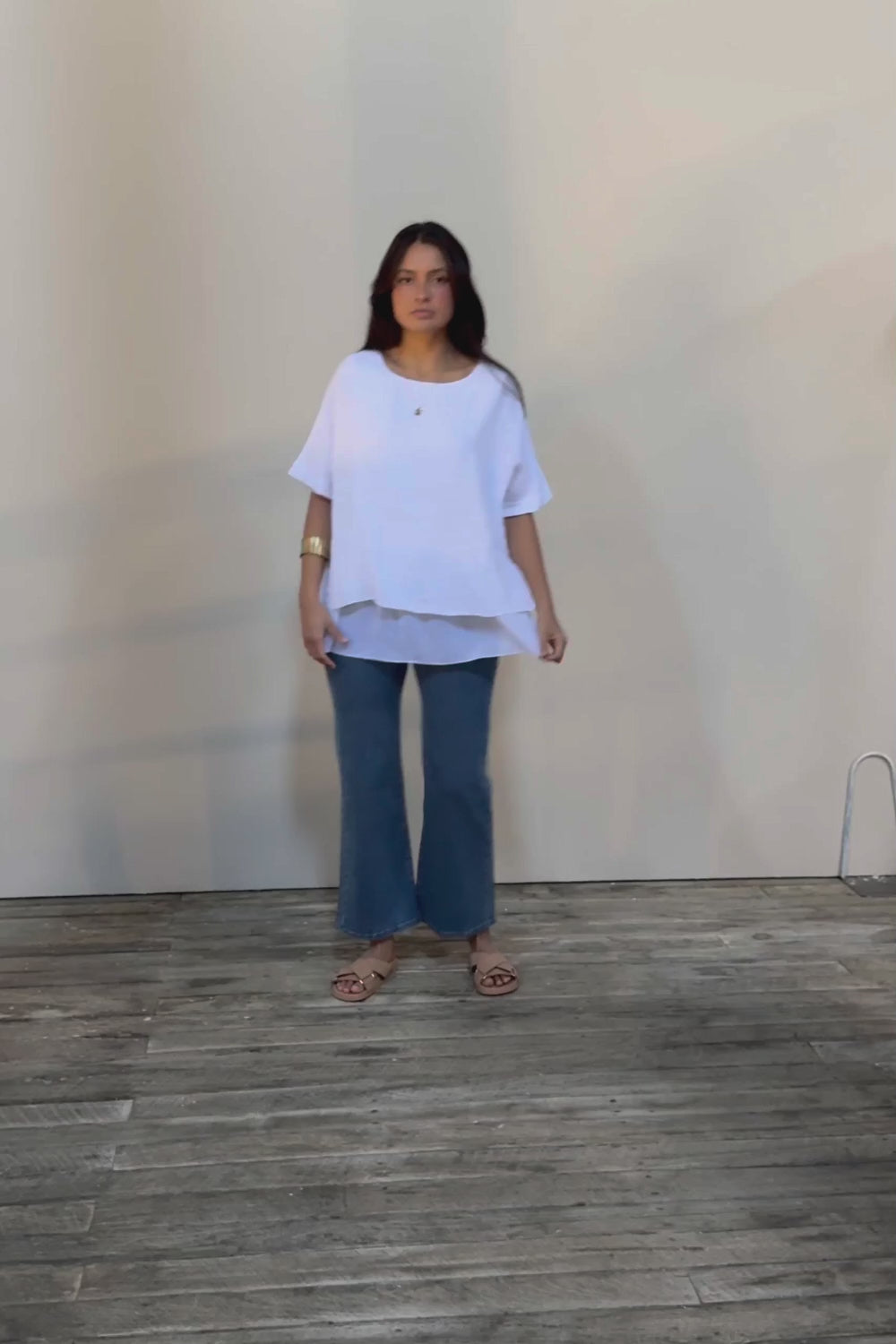 Layers Of Love Linen Overlay Top - White