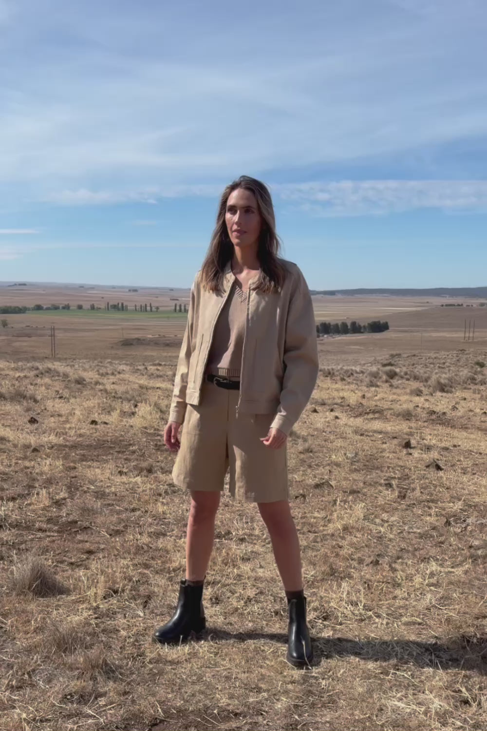 Need You In My Life Cotton Bomber Jacket - Sand