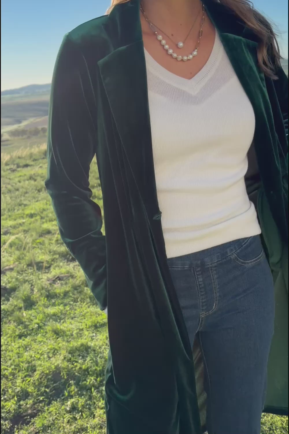 Love By Candlelight Velvet Longline Cardigan – Emerald