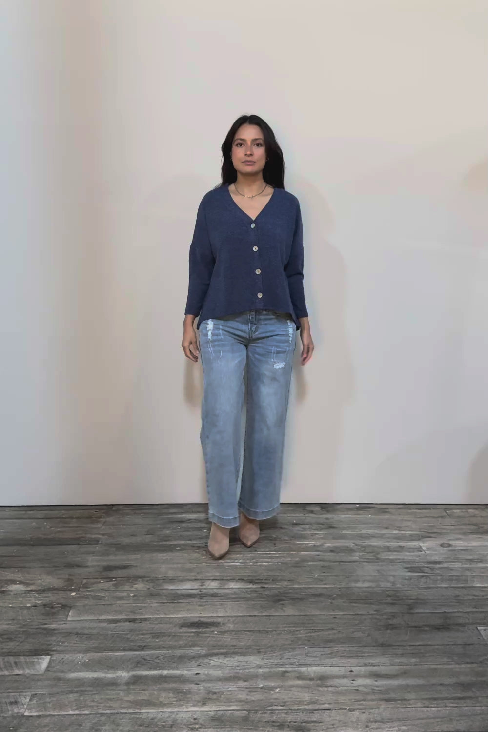 My Boyfriends Slouch Cardi - Indigo