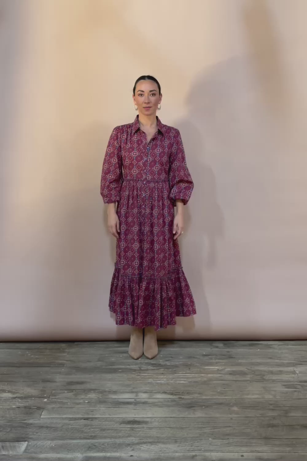 Nicole Cotton Maxi Dress – Geometric