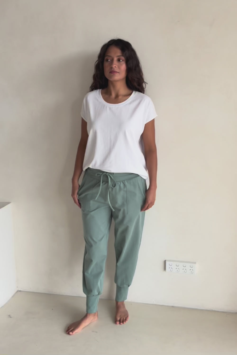 Cotton Jersey Pull On Jogger – Sage