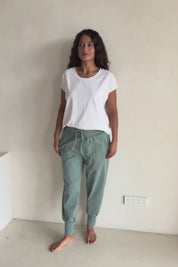 Cotton Jersey Pull On Jogger – Sage