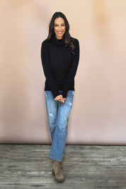 The Keepers Soft Roll Neck Jumper – Black