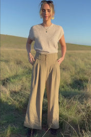 High Flying Wide Leg Pants - Pumice