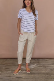 Pull On Linen Pant - Natural