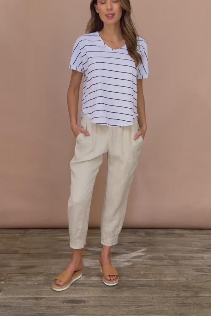 Pull On Linen Pant - Natural