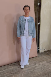 Collarless Jacket - Denim