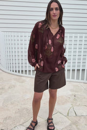 I Can Buy Myself Flowers Blouse – Wine