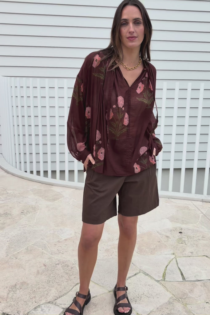 I Can Buy Myself Flowers Blouse – Wine