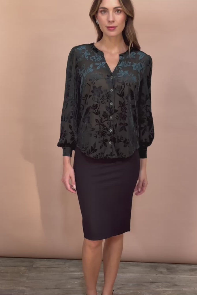 The Soft Burnout Velvet Shirt – Deepteal