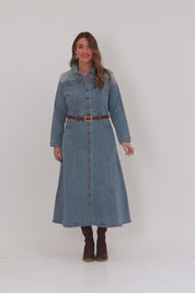 Calamity Denim Maxi Dress - Denim