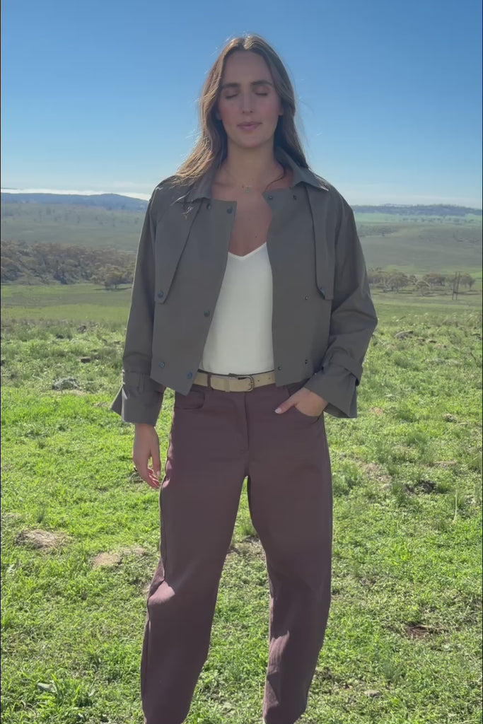 Going Places Cropped Anorak – Khaki