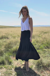 The Wanderer In Me Travel Skirt - Black