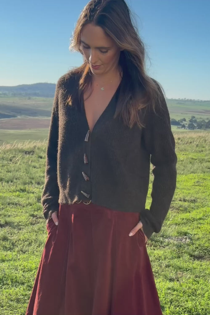 Found My Friend Recycled Knit Cardi – Chocolate
