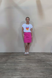 Cotton Stretch Pocket Skirt - Pink