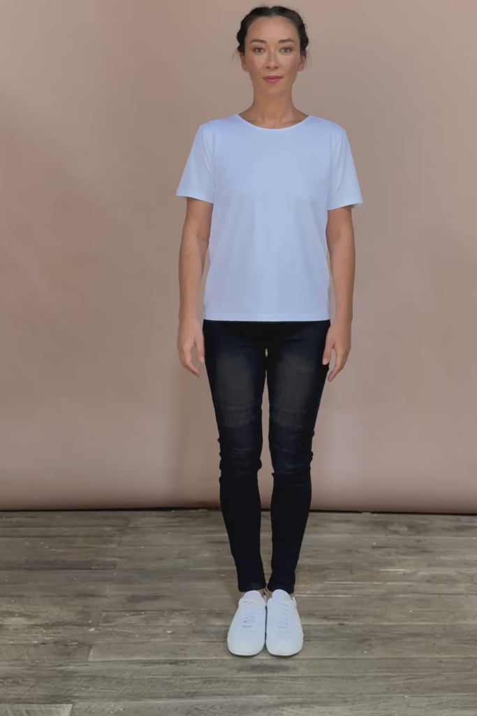 River Ribbed Pull On Jean - Black